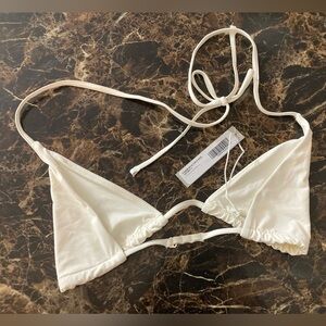 Everlane The String Bikini Top Halter Tie Off-White /L